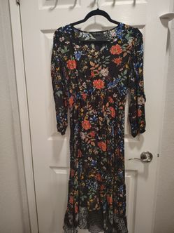 Floral Long Sleeve Maxi Dress Size S