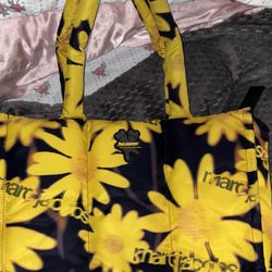 Heaven By Marc Jacobs Black & Yellow Floral Puffy Tote