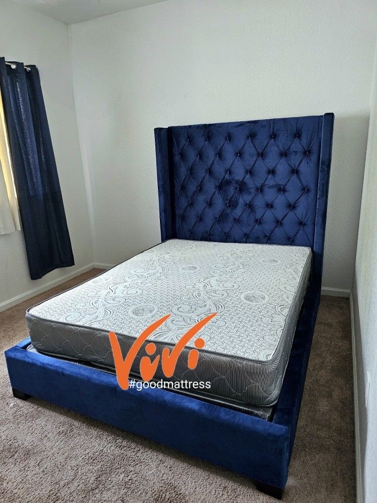 QUEEN MATTRESS WITH BOX SPRING 2PC. BED FRAME ISN'T AVAILABLE