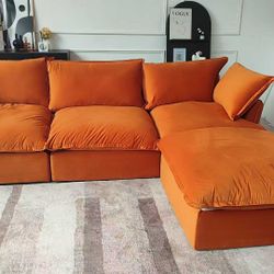 Orange Extra Puffy Cloud Couch 