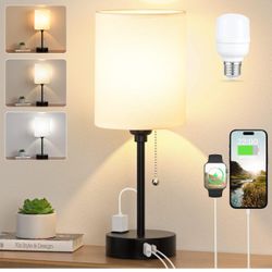 White Bedside Touch Table Lamp