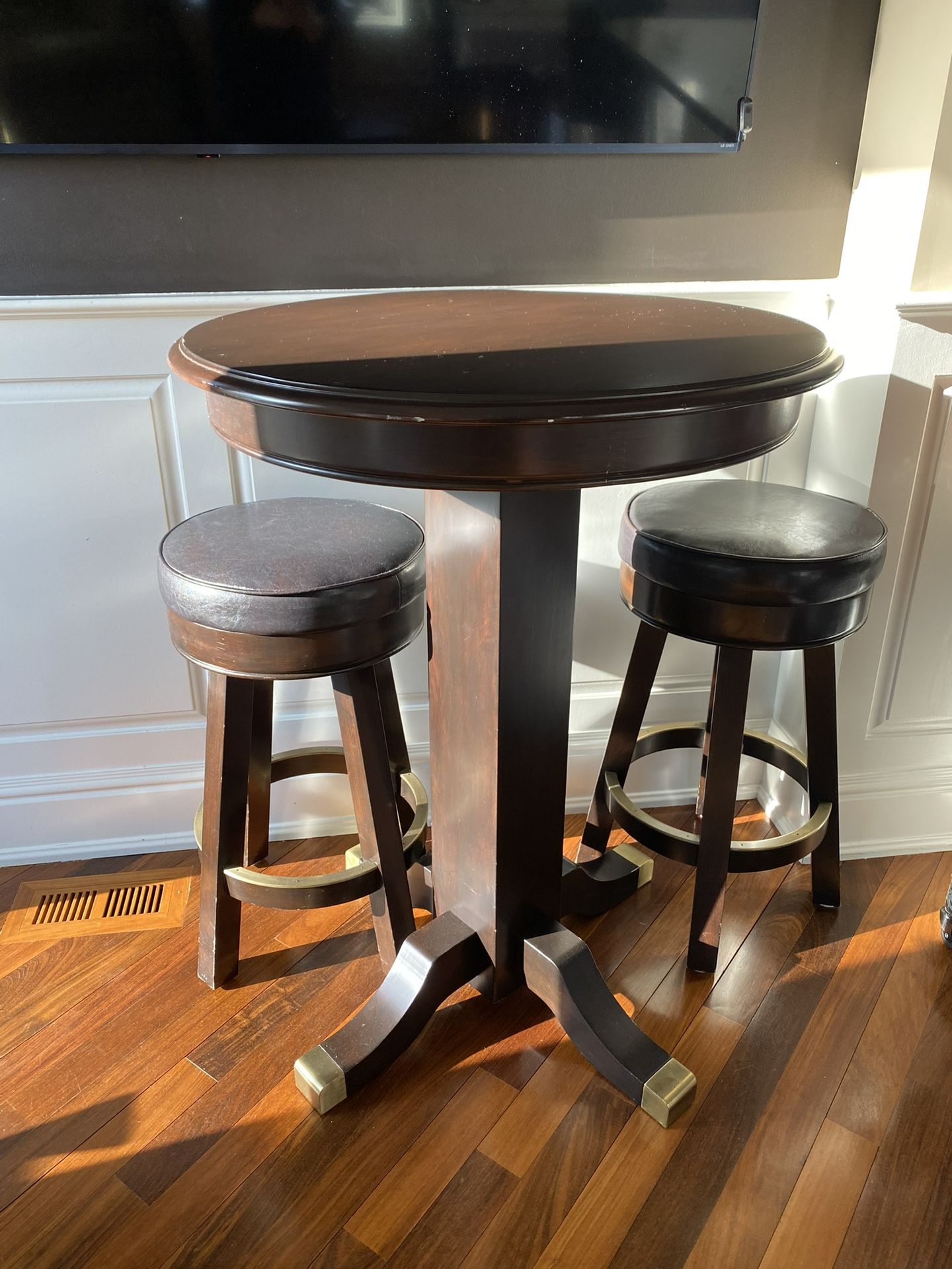 Bar Stools (2) And Table