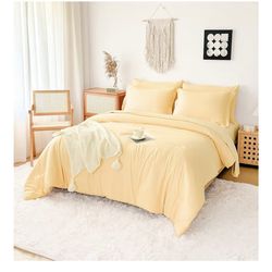 Comforter Duvet Cover Set Buttercream