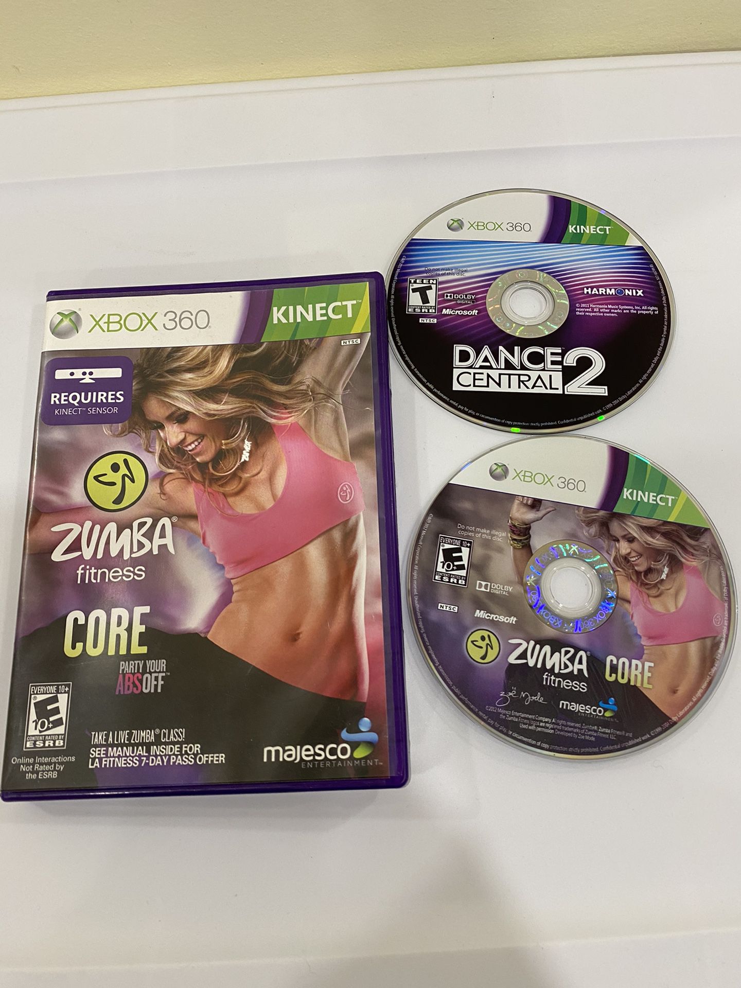 Xbox 360 Kinect Zumba and dance central games