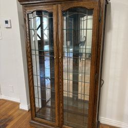 Wood & Glass Curio Cabinet 