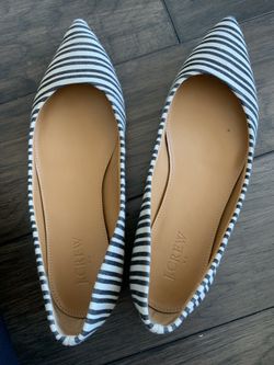 J.Crew striped pointed toe flats