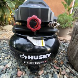 Husky 6 Gal. 175 PSI Electric Oil-Free High Performance Jobsite Pancake Air Compressor with Dual Gauges and 2-Quick Couplers