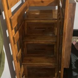 Vintage Wooden Bunk Bed Stairs