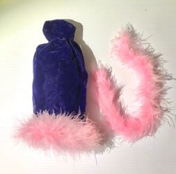 Barbie Doll Clothes Velvet Dress w Pink Boa Tap See More for All Info