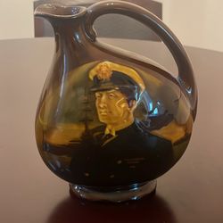 Antique Royal Doulton Kingsware ADMIRAL BEATTY Dewars Whisky Flask Rd 660262