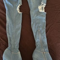 Denim Over the Knee Boots