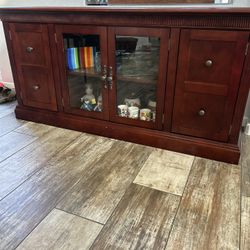 Wood TV Console Stand with Storage