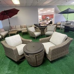 Beachcroft Beige Outdoor Swivel Lounge Chair