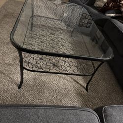 Glass And metal Coffee Table