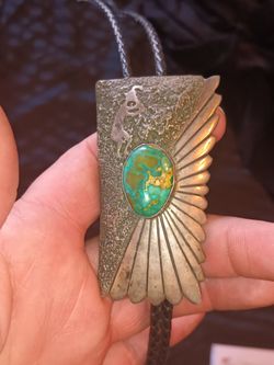Sterling Silver Hand Made Native American Tie clip Made By Yazzie