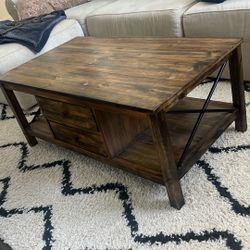 Rustic Wood Coffee Table 