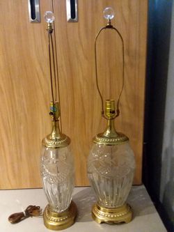 Vintage Crystal/Brass Lamps