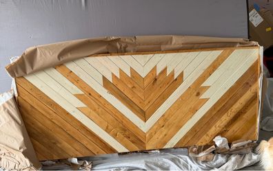 Brand New Hand Crafted wooden headboard with Chevron Design
