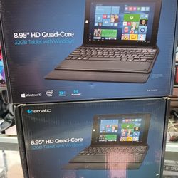 9" Screen Ematic Windows Tablet With Keyboard Case Like Notebook.  