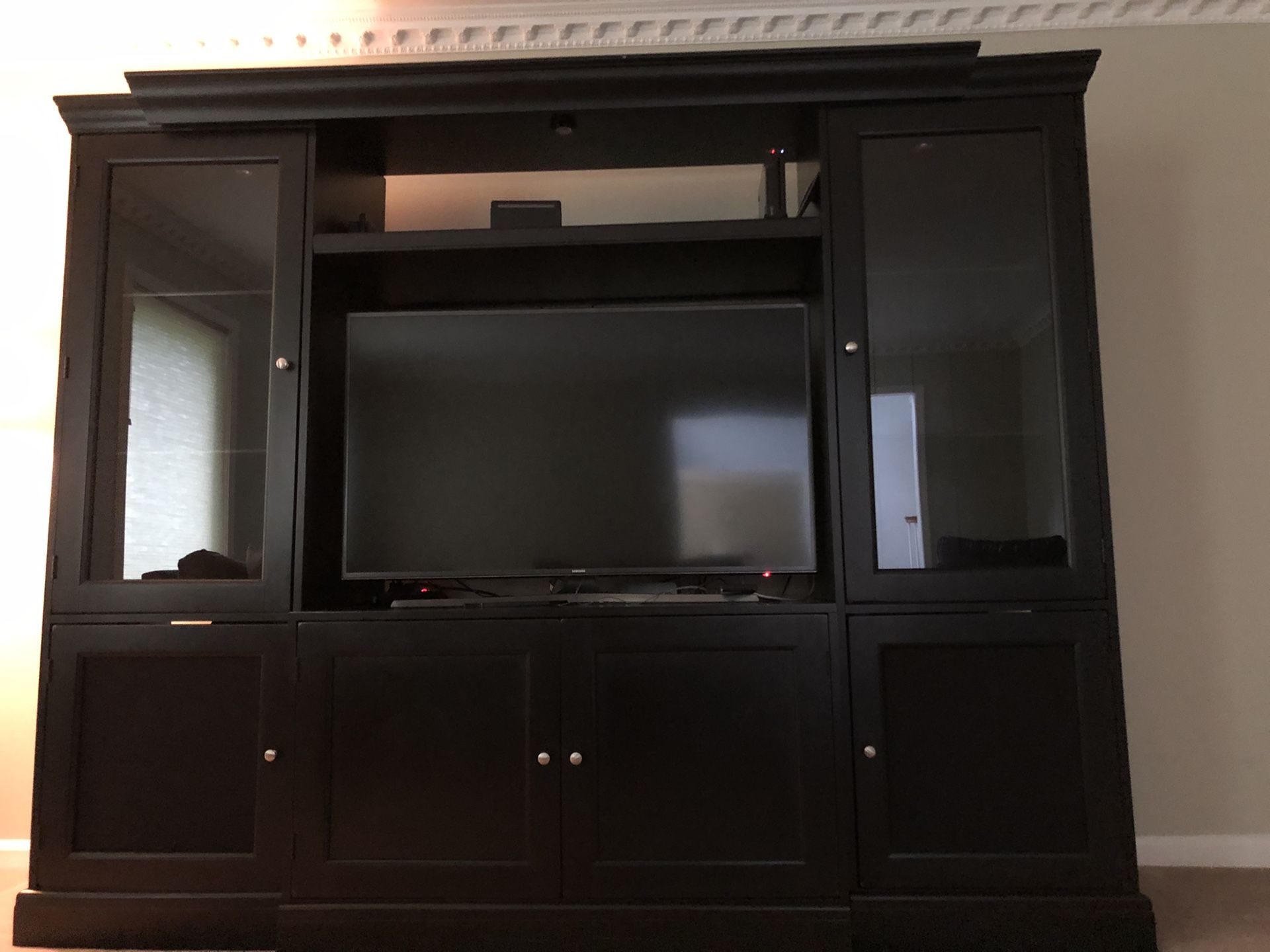 3 piece black entertainment center (TV not included)