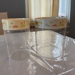 7.5" Pyrex Glass Jars - Set of 2