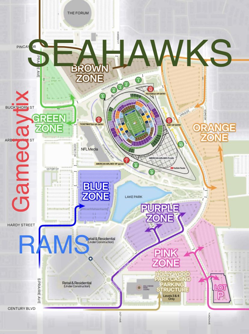 Seahawks vs Rams Orange Parking Pass