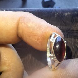Moonstone Red Garnett And Black Onyx Rings Sterling Silver.   