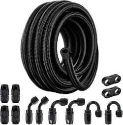 EVIL ENERGY 8AN Fuel Line Kit 20FT CPE Nylon Braided Hose with 12 Fittings
8AN Hose, 3-Layer Construction Fuel Hose