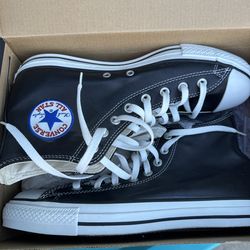 Leather converse high tops