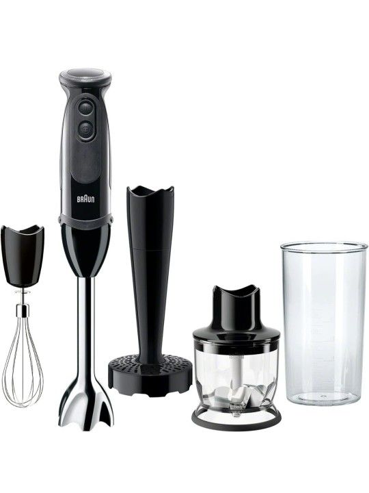 Braun Multiquick 5 Vario Hand Blender (SS Blending Shaft+1.5C Chopper+Masher+Whisk+Beaker), MQ5027