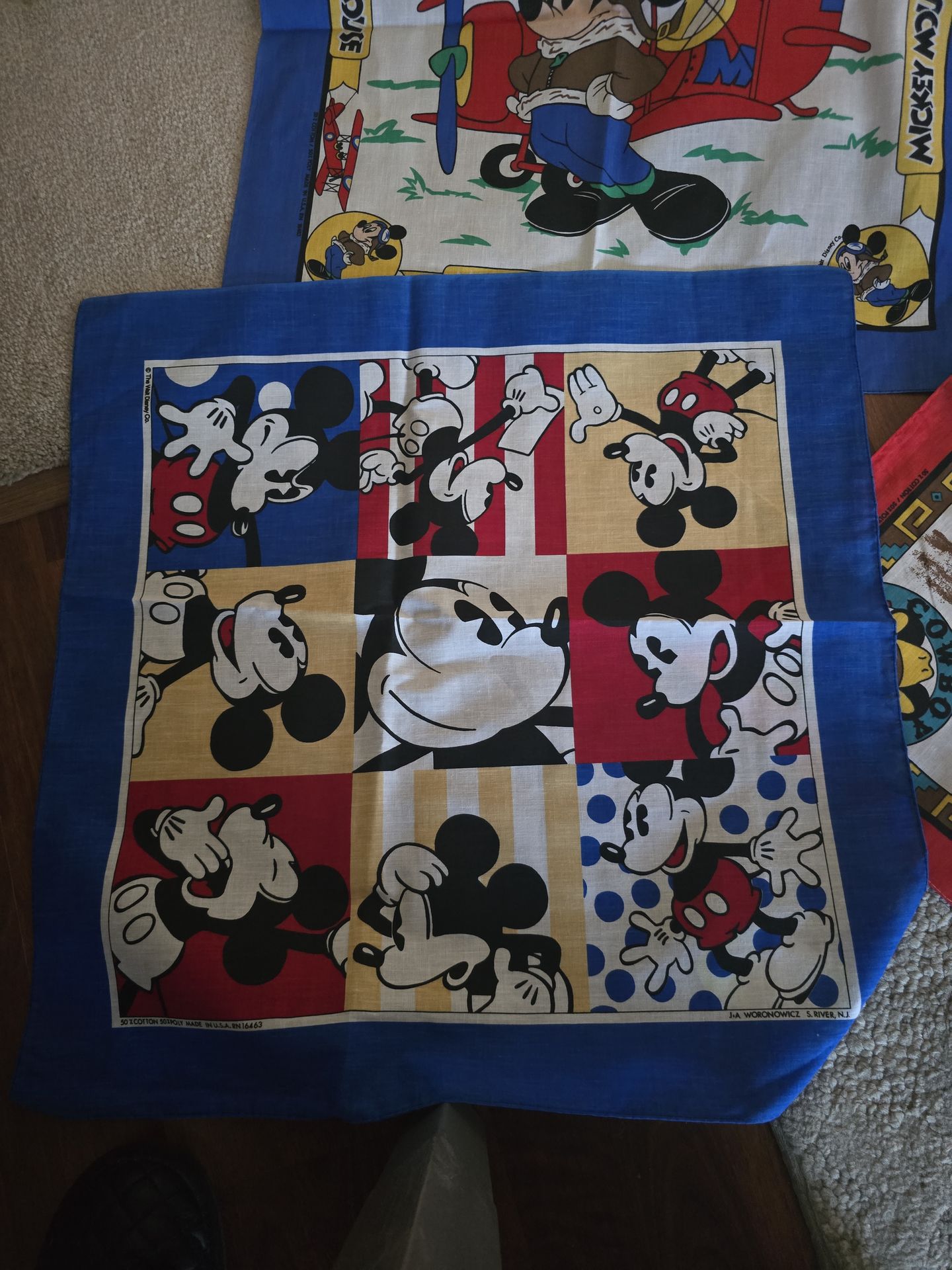 DISNEY BANDANAS VINTAGE SET 3 NEW