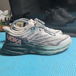 HOKA One One W Speedgoat 5 Trail Running Sneakers Vibram Harbor Mist Size 8.5