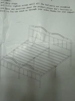 Metal Bed Frame Assembly Instruction Sheet