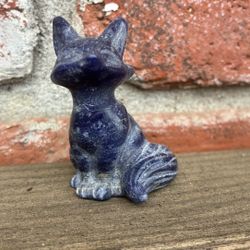 Sodalite Fox Carving 