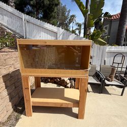120 gallon reptile enclosure with custom handcrafted stand