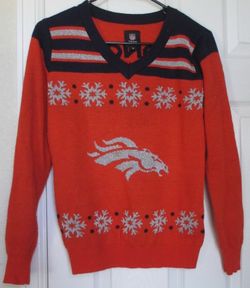 Denver Broncos Womens V Neck Christmas Sweater