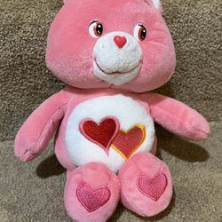 Care Bears Pink Plush Hearts Love A Lot Bear 2021 Basic Fun Stuffed Animal 10in