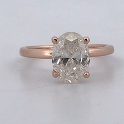 14k Rose Gold 1.66ct diamond ring  size 5.5