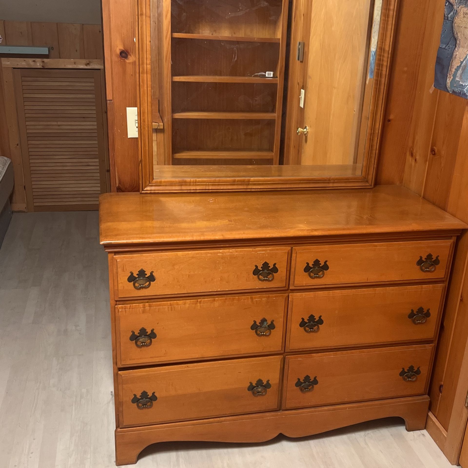 Maple Dresser With Mirror