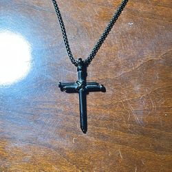 Men's Stainless Steel Nail Cross Pendant Necklace