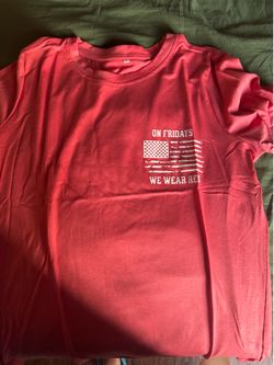 Wear red military support trooper shirt