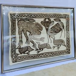 Large Vintage Korhogo Mud Cloth African Africa Senufo Tribe Picture Art Textile 54inx39in Siena Senefo Sene Senoufo Syenambele Tribal Primitive 007