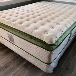 Queen Organic Elite Superior Hybrid Cool Gel Memory Foam Pillow Top 14inch Mattress!
