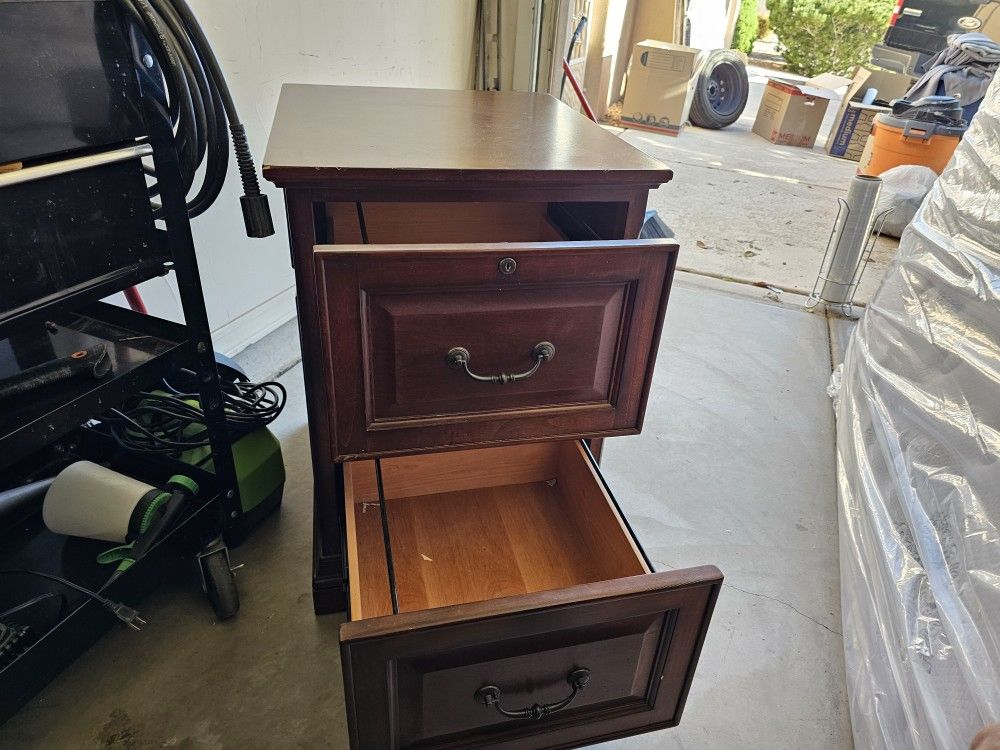 Executive Desk With Filing Cabinet