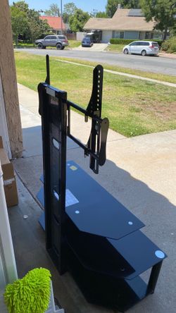 TV stand for 55 inch tv with tempered black glass