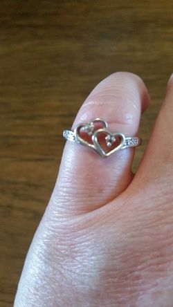 925 silver hearts ring