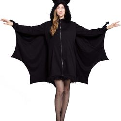 Size Large, Women’s Bat Costume, Hoodie, Jumpsuit Halloween Costume (a2)