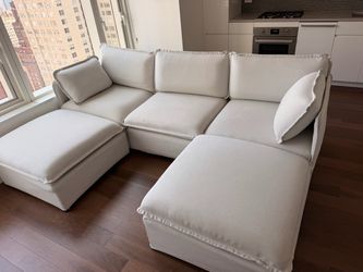 White sectional sofa