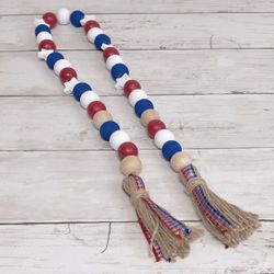 NEW Handmade 30” 4th of July Patriotic Americana Beaded Garland