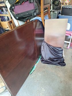 72/90 inch  cherry Wood Table with 18 inch extension  and 6 chairs